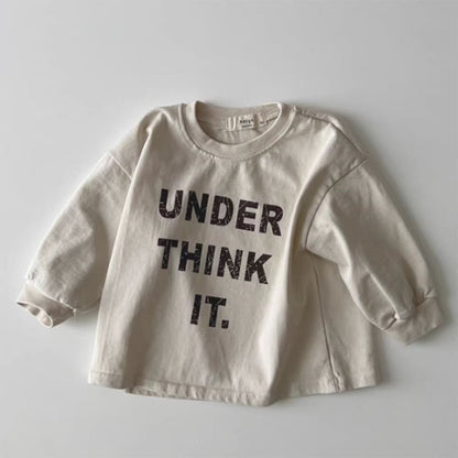 【BABY&KIDS】 INS風英字プリントラウンドネック長袖シャツSK060701