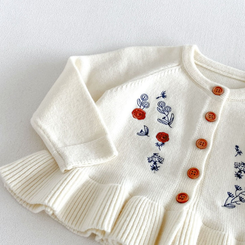 【BABY&KID】刺繍ニットカーディガン、ストレートパンツSK107209