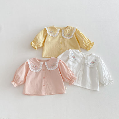 【BABY&KID】レース小花柄ドールカラーシャツSK103509