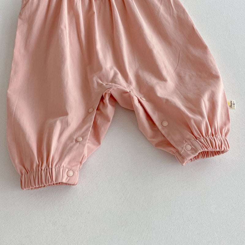 【BABY】小さな襟シャツ＆きのこサロペット2点セットSK092302