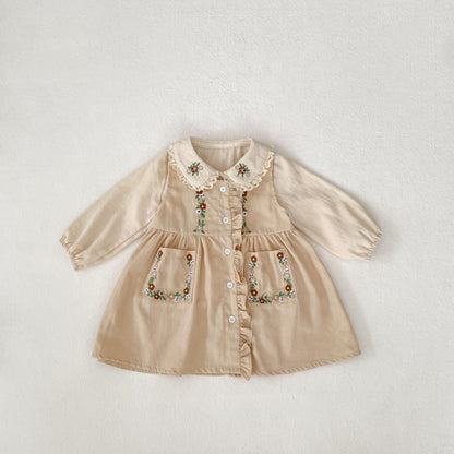 【BABY&KID】花柄刺繍ワンピース/刺繍ブラウスSK011030