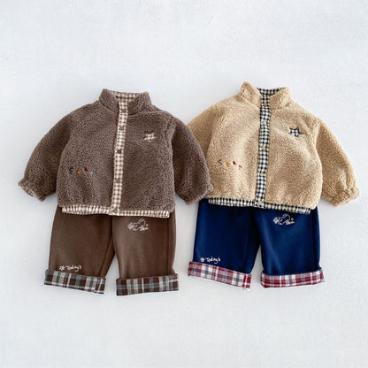 【BABY&KID】冬新作リバーシブル厚手ジャケット、折り返しパンツSK107715