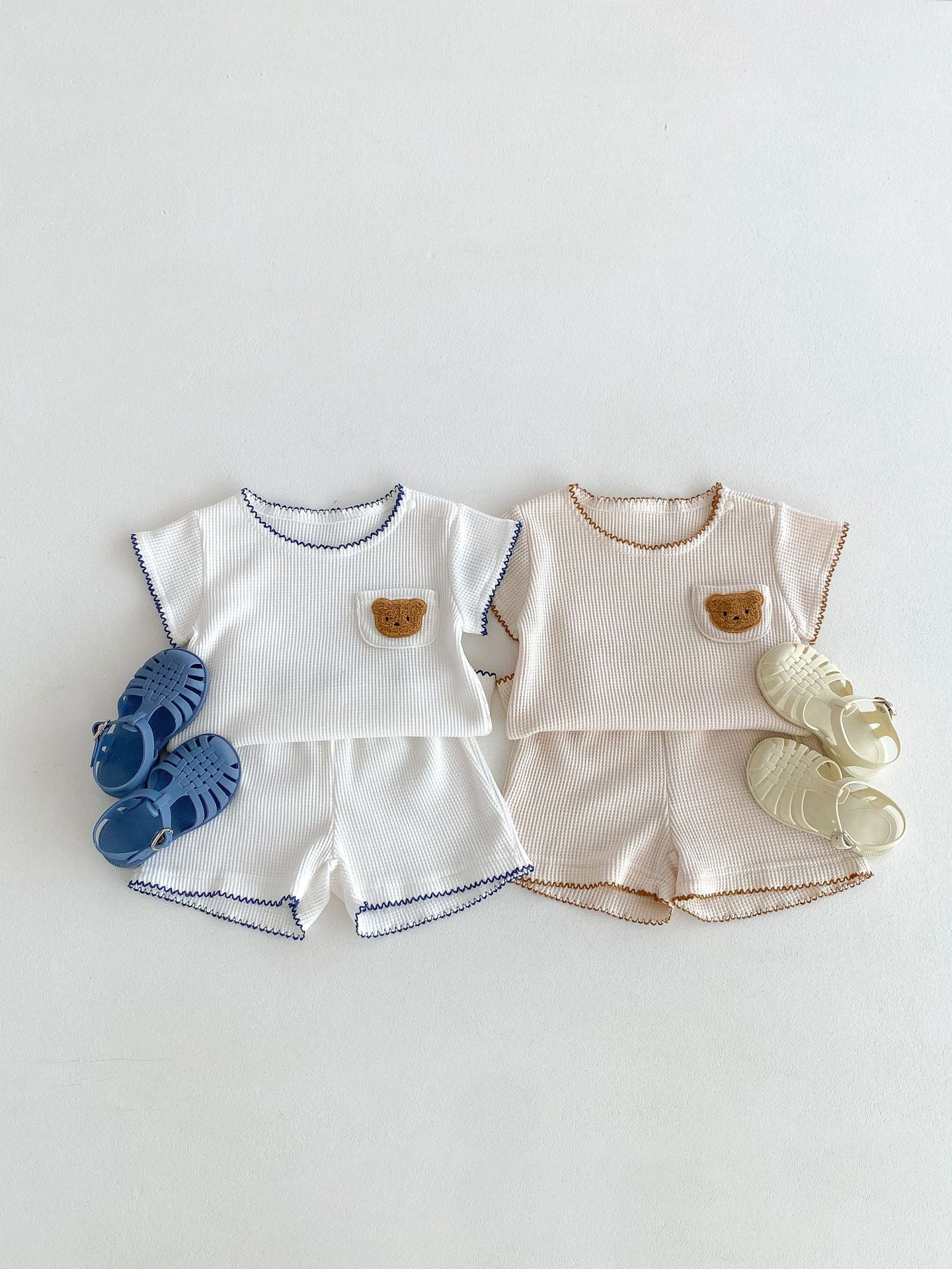 【BABY】夏新作 くま刺繍セットアップSK080305