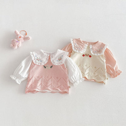 【BABY&KID】どうぶつ刺繍ニットベストSK104117