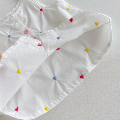 【BABY】夏新作 カラフルハート刺繍セットアップSK092214