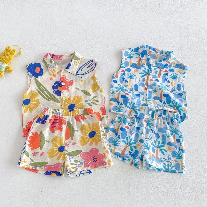【BABY&KID】夏新作ビーチ風セットアップSK105906