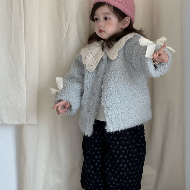 【BABY&KID】冬新作韓国風フリルカラーあったかアウターSK103132