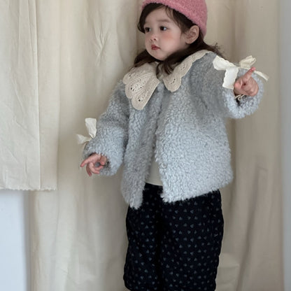 【BABY&KID】冬新作韓国風フリルカラーあったかアウターSK103132