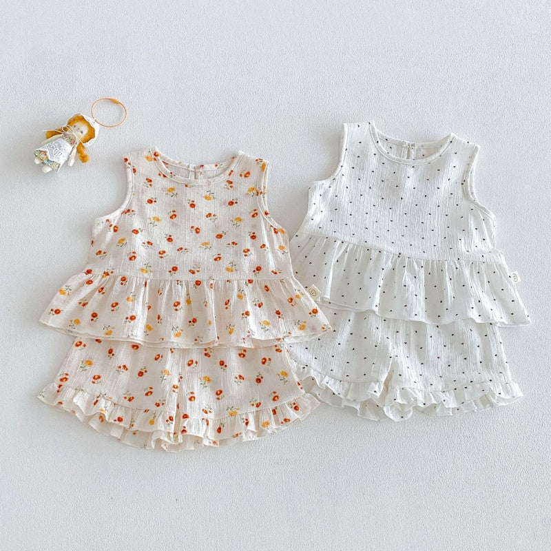 【BABY&KID】夏新作ハート、フラワーセットアップSK105911