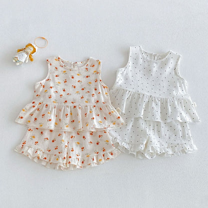 【BABY&KID】夏新作ハート、フラワーセットアップSK105911