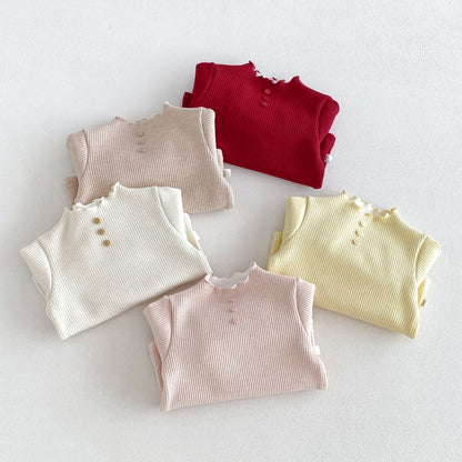 【BABY&KID】冬新作無地リブ裏起毛トップスSK108511