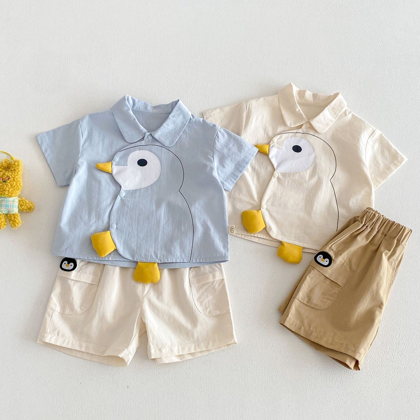 【BABY&KID】夏新作 立体カートゥーンシャツ、刺繍ショートパンツSK105113