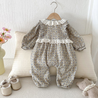 【BABY】冬新作 厚手小花柄カバーオールSK102104