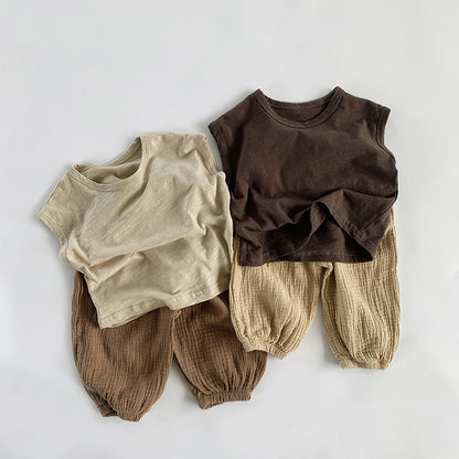 【BABY&KID】夏新作 ノースリーブボーダーTシャツSK080812