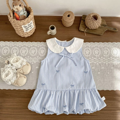 【BABY&KID】夏新作蝶結び刺繍バルーンワンピースSK105512