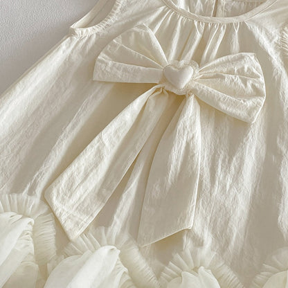 【BABY】夏新作蝶結びチュールノースリーブワンピースSK104520