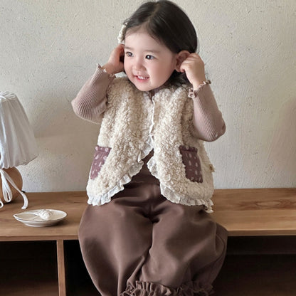 【BABY&KID】冬新作小花柄レースボアベストSK103135