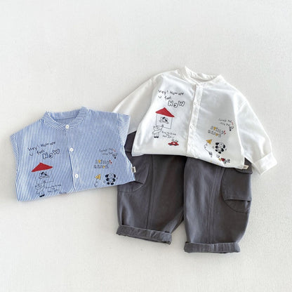 【BABY&KID】カートゥーンプリントシャツ、カジュアルパンツSK107216