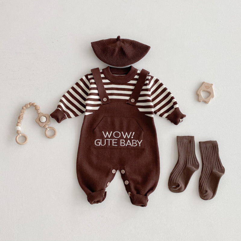 【BABY】ニットボーダーカバーオールSK092501