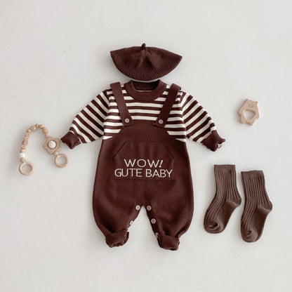 【BABY】ニットボーダーカバーオールSK092501