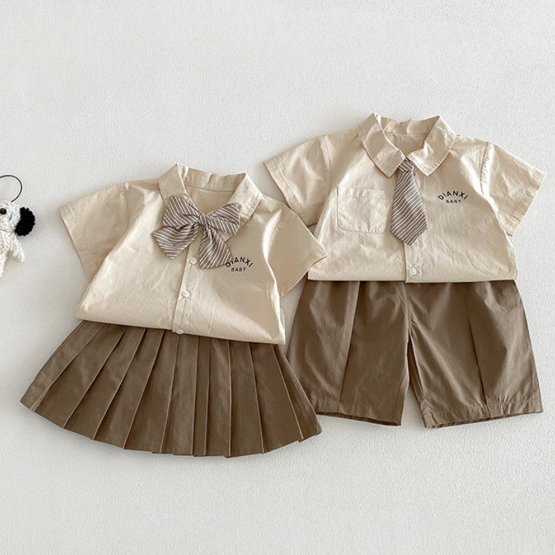 【BABY】夏新作学院風シャツセットアップSK104805