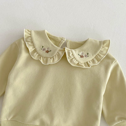 【BABY&KID】韓国風花刺繡可愛いセットアップSK032806