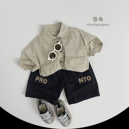 【BABY&KID】夏新作 ポケット付き半袖シャツSK080802