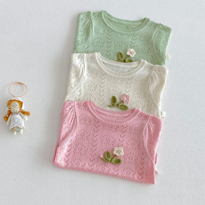 【BABY&KID】夏新作透かし編みトップスSK105518