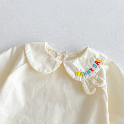 【BABY】アルファベット刺繍サロペット＆ガールシャツSK092411