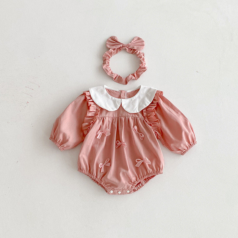 【姉妹服】立体蝶結びロンパース、ワンピースSK101114