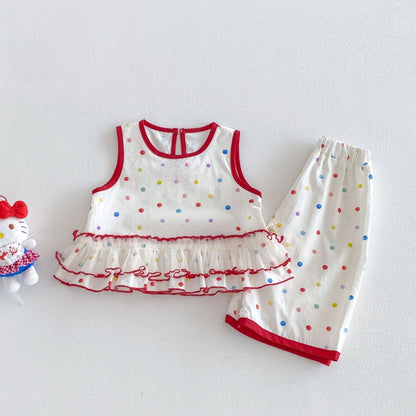 【BABY&KID】夏新作フリルドットセットアップSK105915