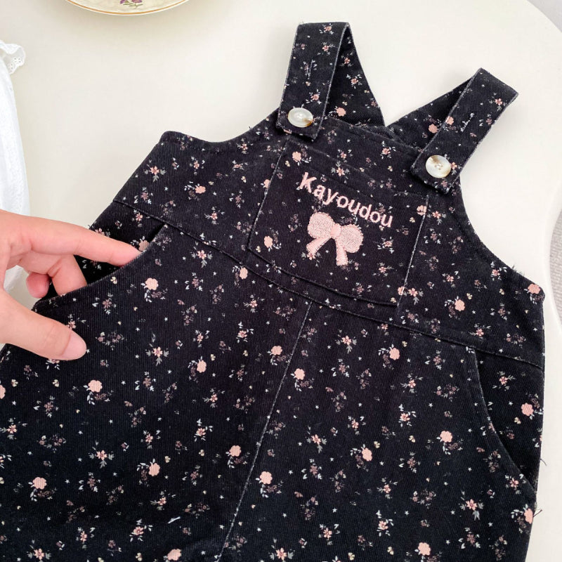 【BABY】リボンサロペット、リボン刺繍襟ブラウスSK100834