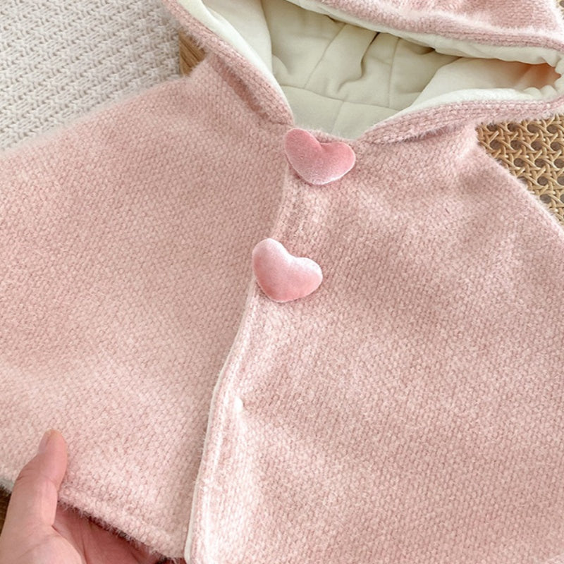 【BABY】うさ耳裏起毛あったかポンチョSK102934