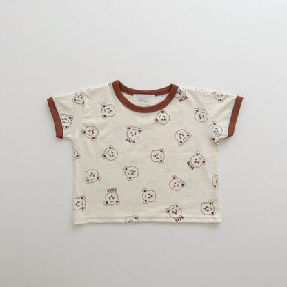 【BABY&KID】夏新作 ベア総柄セットアップSK091212