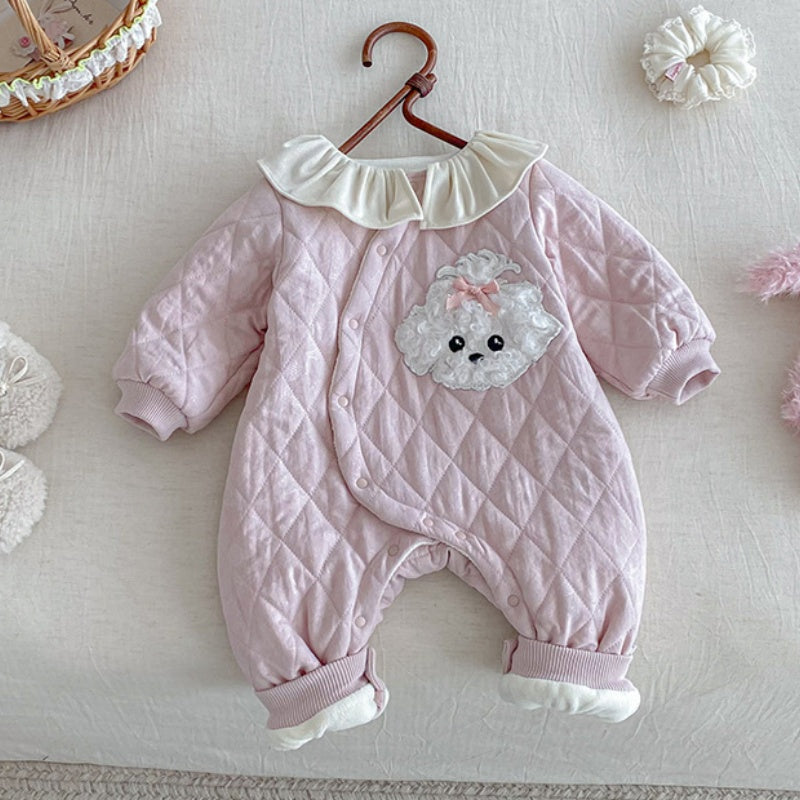 【BABY】冬新作わんちゃんフリル襟カバーオールSK102706