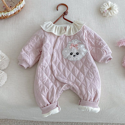 【BABY】冬新作わんちゃんフリル襟カバーオールSK102706