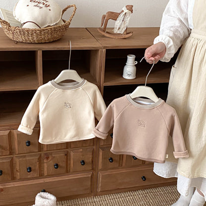 【BABY&KID】冬新作おうち刺繍裏起毛スウェットSK102516