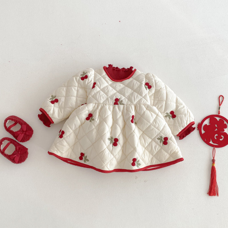 【BABY&KID】冬新作さくらんぼ中綿ワンピースSK103029