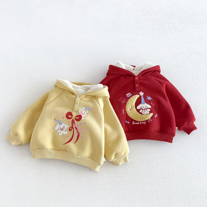 【BABY&KID】冬新作カートゥーンワッペンフード付きトレーナーSK108522