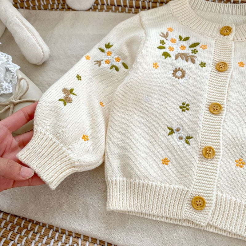 【BABY】花刺繍ニットカーディガンSK092827