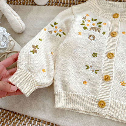 【BABY】花刺繍ニットカーディガンSK092827