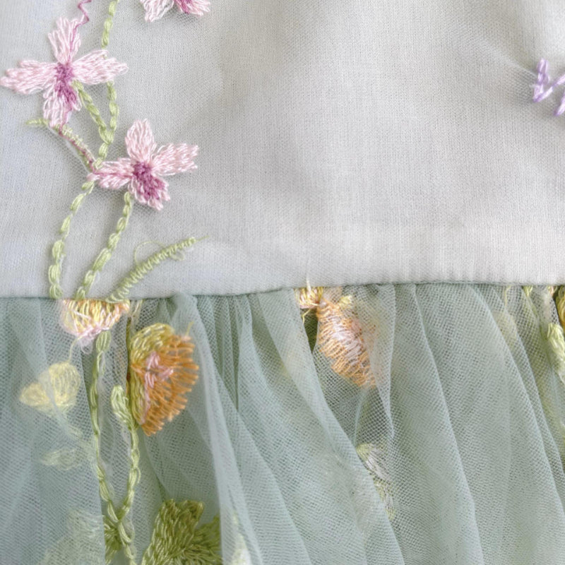 【BABY】夏新作 チュール刺繍キャミロンパースワンピSK082214