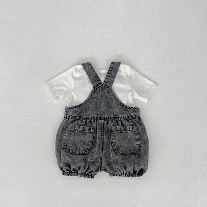 【BABY】夏新作　レトロデニムサロペット、ＴシャツSK081312