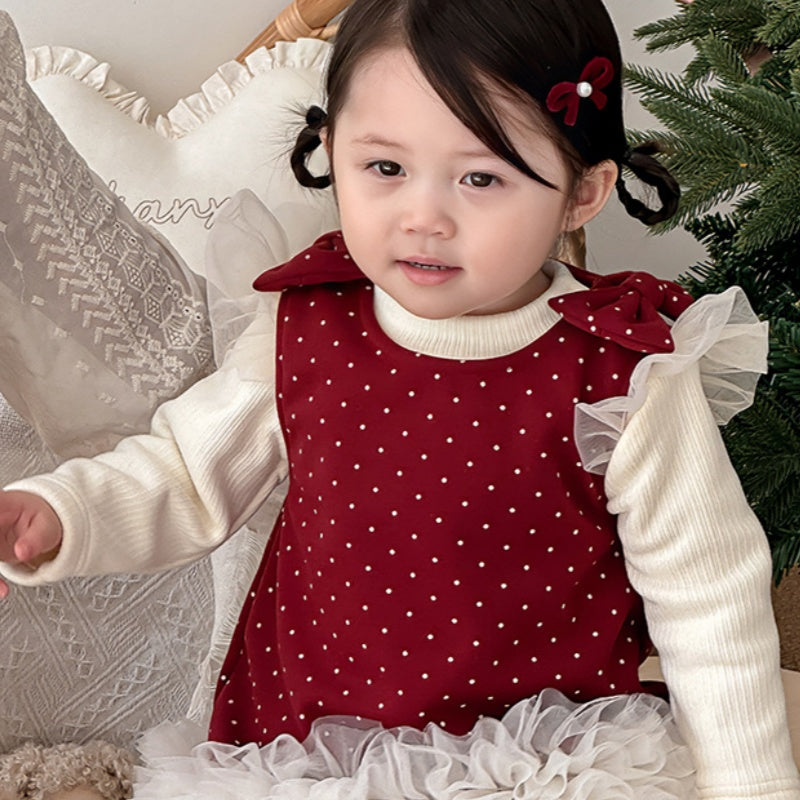 【BABY】冬新作おしゃれドットジャンパースカートSK103124