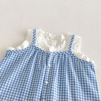 【BABY&KID】夏新作キャミチェックシャツ＆ショートパンツSK105802