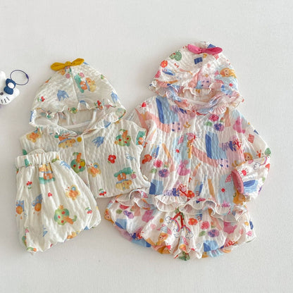 【BABY&KID】夏新作 フード付き薄手セットアップSK105211