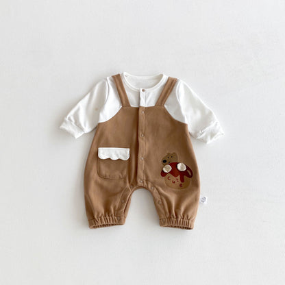 【BABY】フロントボタンキャラクターカバーオールSK100113