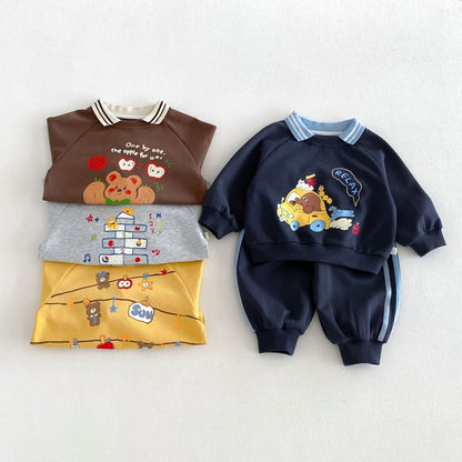 【BABY&KID】カートゥーン襟付きセットアップSK107202