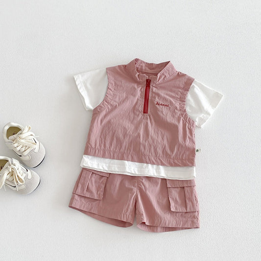 【BABY】夏新作ワークテイストセットアップSK104516