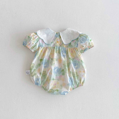 【BABY】夏新作 カラフルフラワーロンパースSK091909